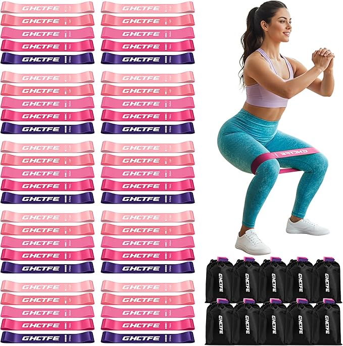 50PCS Resistance Bands Bulk Pack by GHCTFE%E2%80%94SportsWithoutBounds