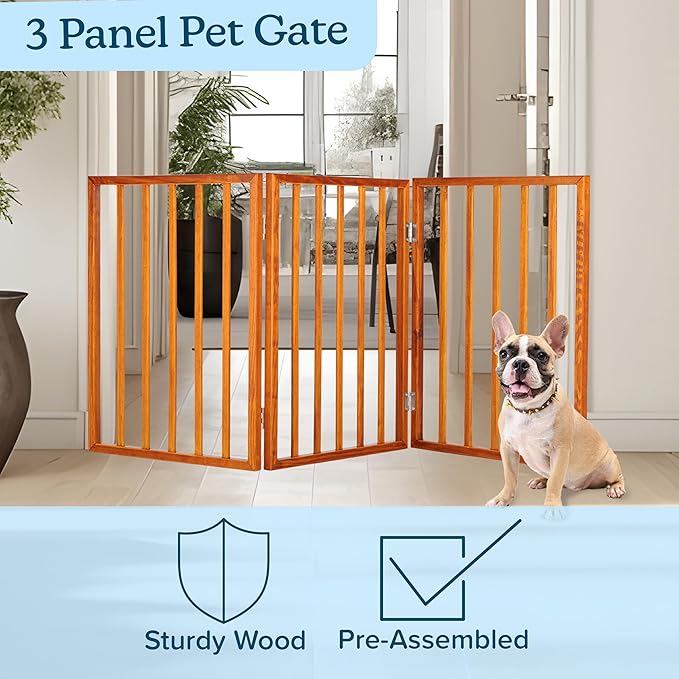 Pet Gate - 3-Panel Indoor Foldable Dog Fence - Image 3