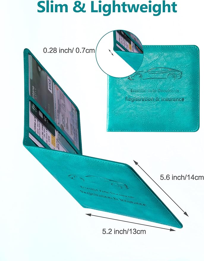 Mymazn Car Registration & Insurance Card Holder, PU Leather Holder - Image 3