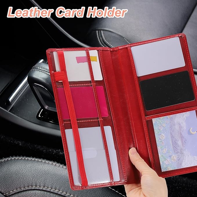 HARFINGTON Car Registration and Insurance Holder 9.45" x 5.04" PU Leather - Image 5