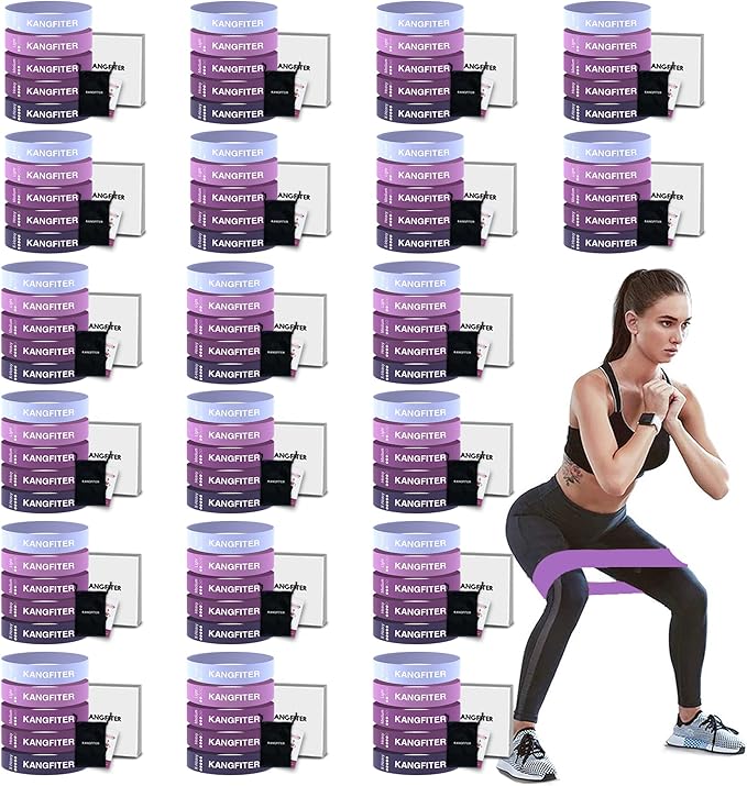 100 PCS Bulk Resistance Bands, Loop Exercise Bands Set by KANGFITER