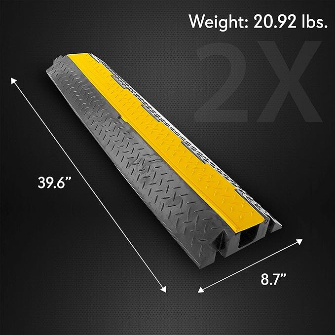 Pyle 40" Cable Wire Protector Cover Ramp Track - Image 2