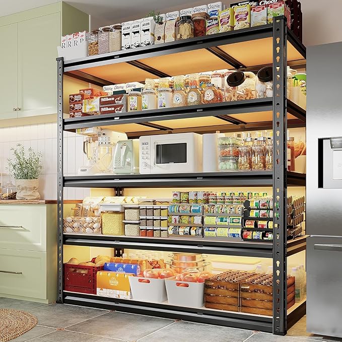 REIBII 48" W Garage Shelving 3020LBS Storage Shelves 5 Tier Heavy Duty Shelving - Image 8