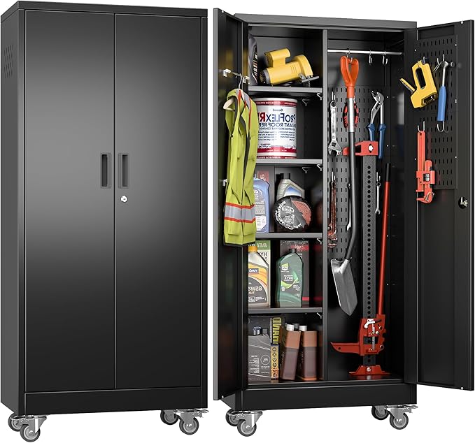 61.7"H Metal Garage Storage Cabinet by REEMOON