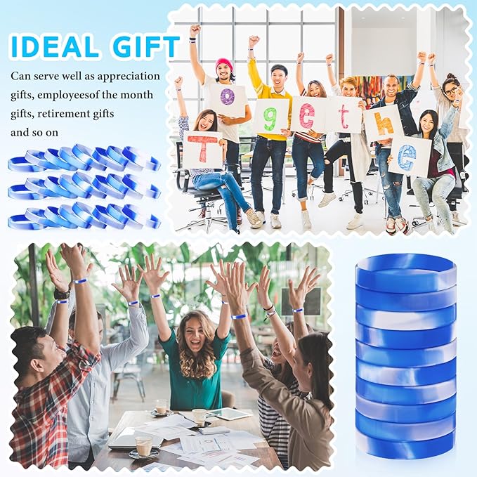 Liliful 100 Pcs Silicone Rubber Wristbands Rubber Wristband Bracelet Bands - Image 5