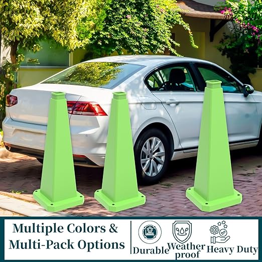 BESEA 6 Pack 28" Bright Green Traffic Safety Cones - Image 4