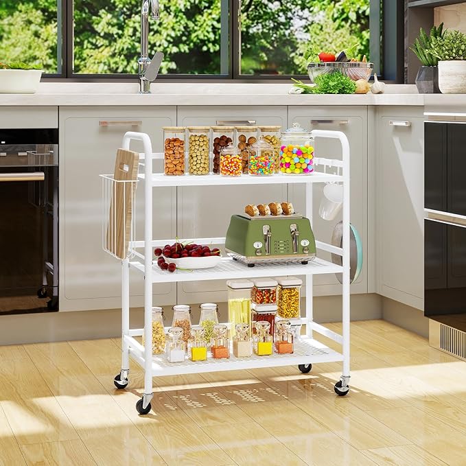 HDANI 3 Tier Metal Mesh Utility Cart, Large Capacity Multipurpose Heavy Vehicle - Image 6