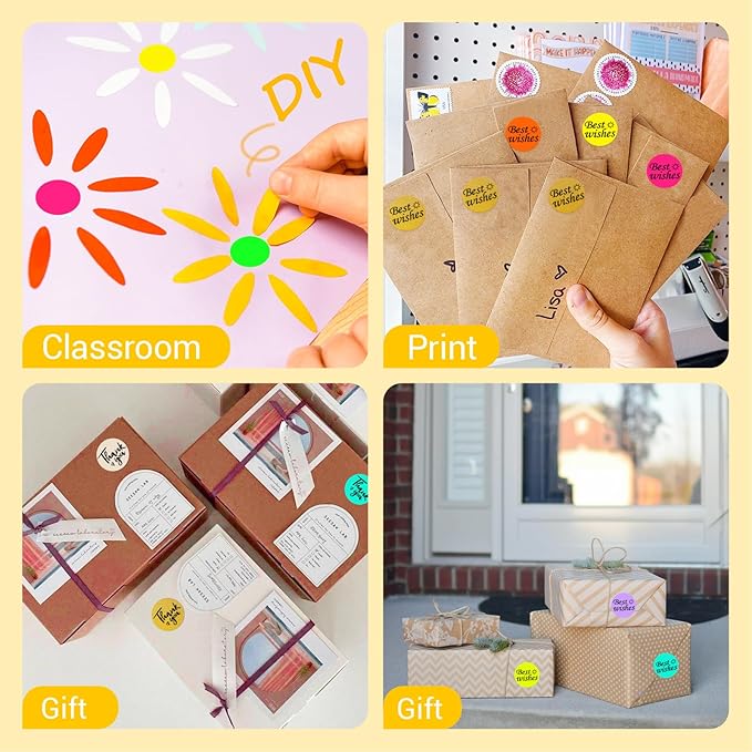 1 Inch Circle Dot Stickers 1000 PCS Color Coding Thermal Labels Dots Writable - Image 5