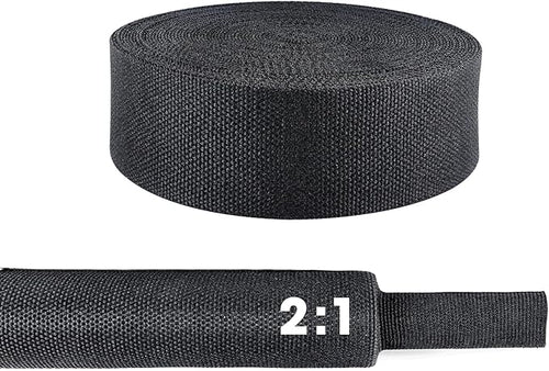 1" - 18 feet Braided Cable Management Sleeve 2 in 1 Heat Shrink Fabric Tube by Sunnarepoon