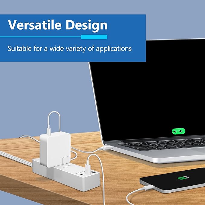 LIDER Outlet Extender with 3 Receptacles, USB Type-A, and 2 USB Type-C Port - Image 2