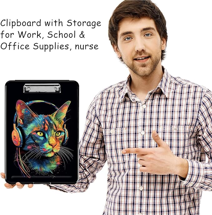 Clipboard with Storage, High Capacity Plastic Storage Clipboard with Low - Image 7