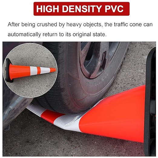 OrangeStar 4 Pack 28" Orange Traffic Cones, PVC Parking Construction Safety - Image 5