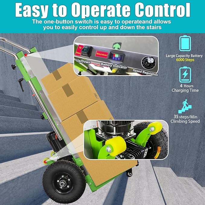 880lb Electric Stair Climbing Hand Trucks Dolly Cart - Image 3