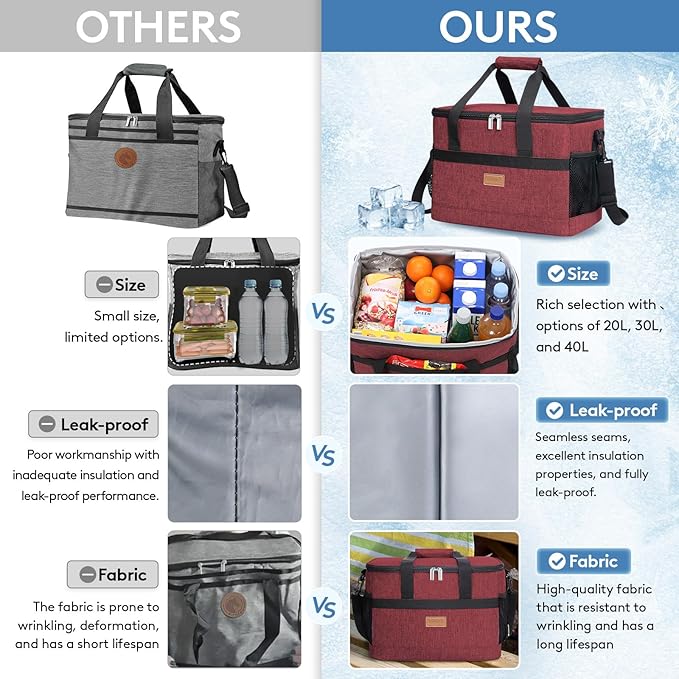 Lifewit Cooler Bag 30/50/60 Cans Collapsible and Insulated Large Lunch Bag - Image 9
