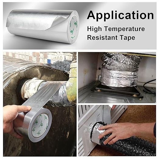 BOMEI PACK Adhesive Aluminum Foil Heat Shield Tape Barrier, Fiberglass Thermal - Image 6