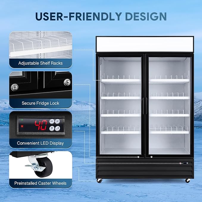 Wilprep Two Door Commercial Refrigerator, 40 cu. ft. Swing Door Merchandiser - Image 7
