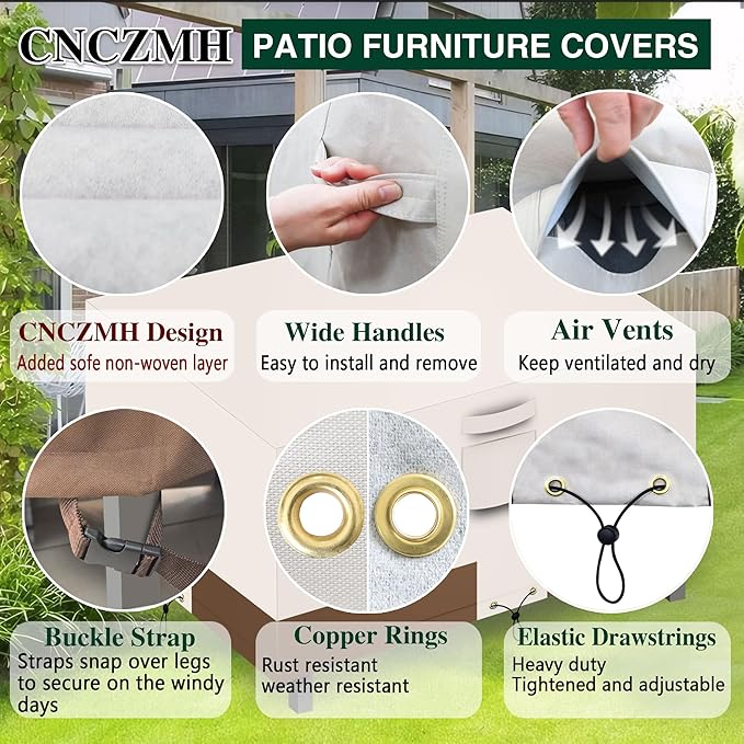 Heavy Duty Patio Furniture Covers Waterproof, 600D Outdoor Furniture Cover - Image 4