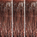 3 Pack 3.3 x 8.2 ft Brown Foil Fringe Backdrop Curtains, Tinsel Streamers Party by Voircoloria