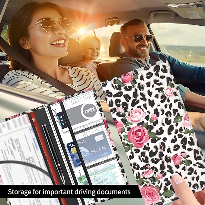 Premium Car Registration and Insurance Card Holder, Cute PU Leather Car - Image 2