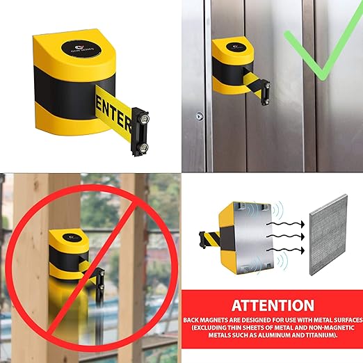 CCW Series WMB-230 Magnetic Wall Mount Retractable Belt Barrier - Image 5