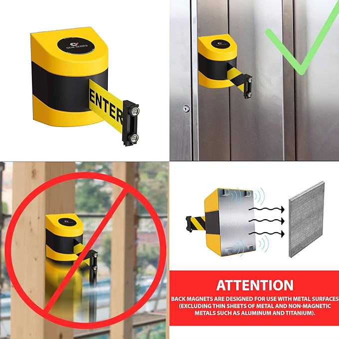 CCW Series WMB-230 Magnetic Wall Mount Retractable Belt Barrier - Image 5