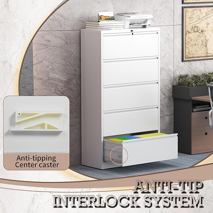 5 Drawer Lateral File Cabinet - Image 7