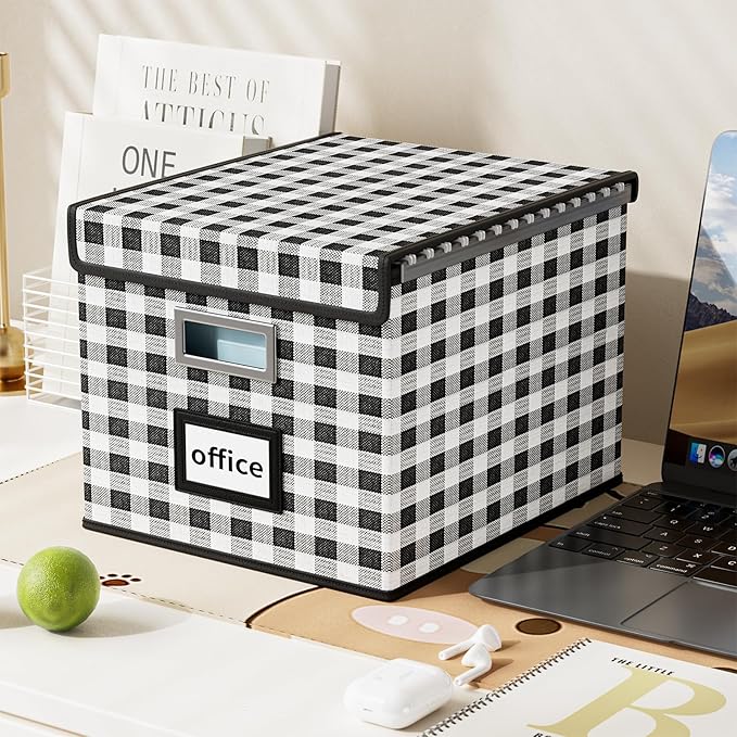 Huolewa Decorative Collapsible File Storage Organizer Boxes - Image 6