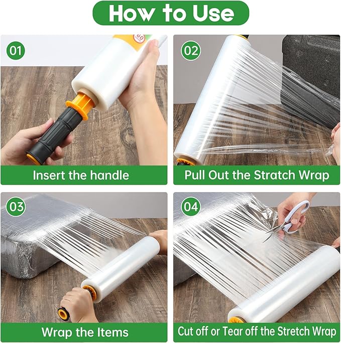 Stretch Wrap 15"x1000 Feet Stretch Film Shrink Wrap Packing Moving Suppliers - Image 3