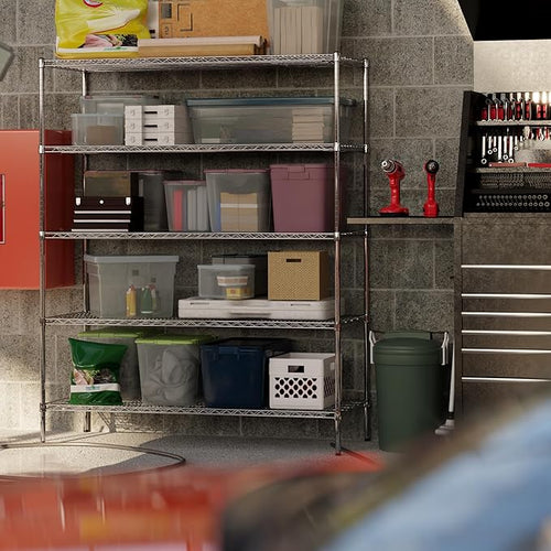 24" Deep x 60" Wide x 74" Height Wire Shelving Kit | 5-Tier | NSF Commercial - Image 2