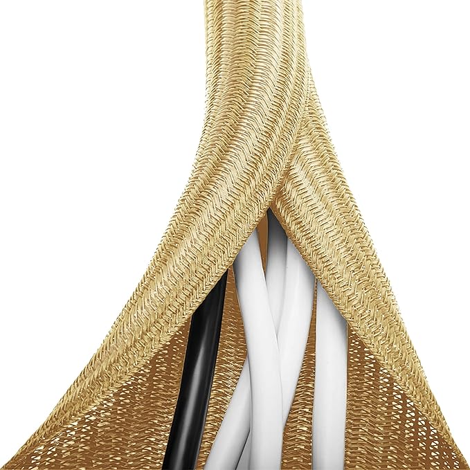 6.6ft - 1/2 inch Gold Cable Sleeve, Cable Organizer by ZhiYo