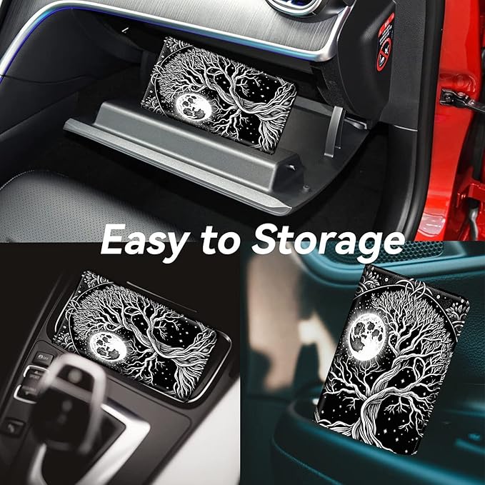 Car Registration and Insurance Holder, Leather Car Glove Box Organizer - Image 4