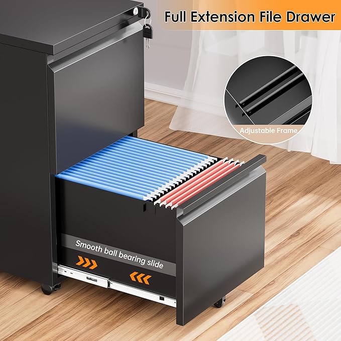 INTERGREAT 2 Drawer File Cabinet, Metal Filling Cabinet - Image 8