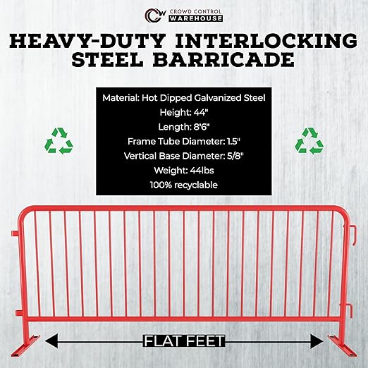 Angry Bull Barricades Metal Interlocking Steel Barricade - Image 2