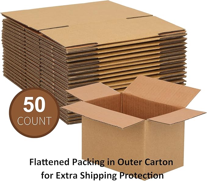 FARRAY Shipping Boxes 6x4x4 inches, 50 Pack Sturdy Kraft Corrugated Small - Image 4