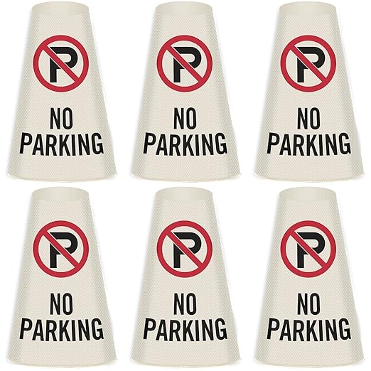 SmartSign 6-Pack "No Parking" Reflective Cone Message Sleeve Collar by SmartSign