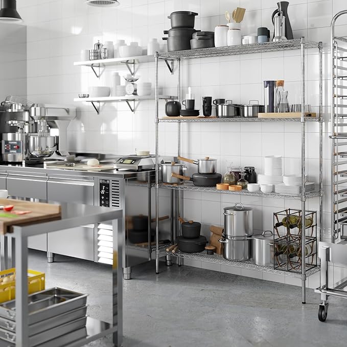 14" Deep x 54" Wide x 74" Height Wire Shelving Kit | 4-Tier | NSF Commercial - Image 5