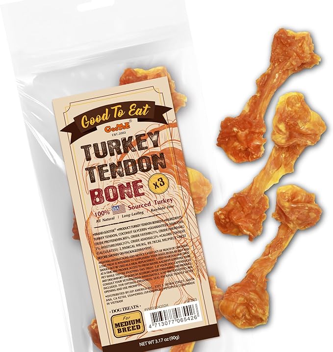 Gootoe Turkey Tendons for Dogs –All-Natural, Hypoallergenic Dog Treats by GooToE