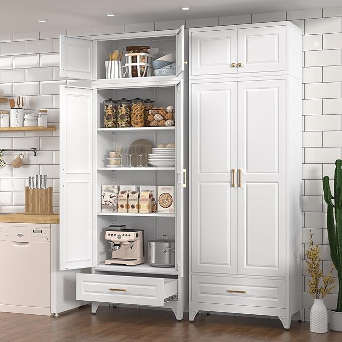 Kitchen Pantry Cabinet, Metal Storage Cabinet - Image 2