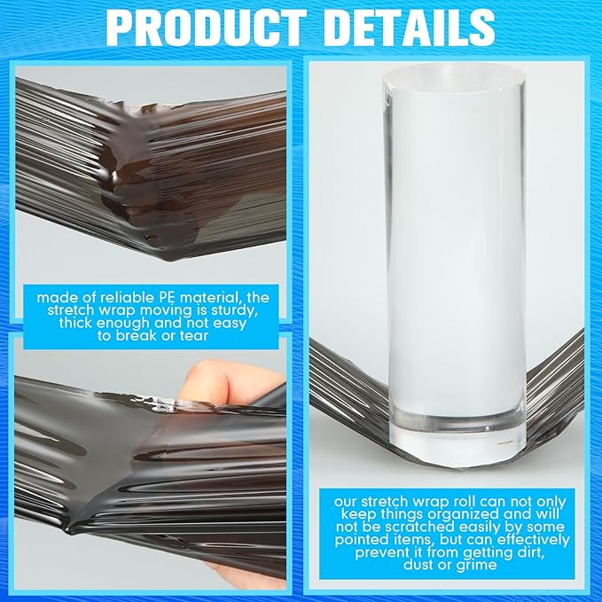 Jutom 16 Pcs Stretch Wrap Roll Plastic Wrap - Image 4