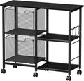 2 Drawer File Cabinet, Lateral Filing Cabinet, Rolling Printer Cabinet Cart by shengbaomaoyi