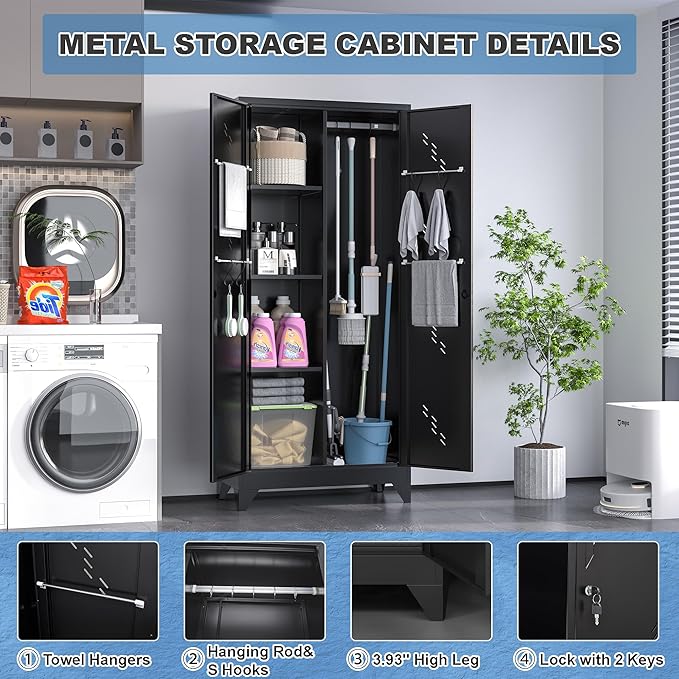Broom Closet Storage Cabinet, Utility Closet - Image 4