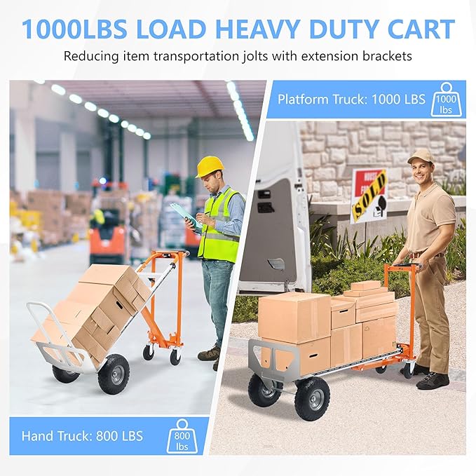 4 in 1 Convertible Hand Truck, Folding Hand Truck Dolly Cart - Image 6