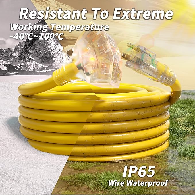 100 FT 12/3 Gauge Outdoor Extension Cord - Image 5