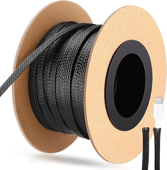 Pangda 75 Feet 1/4 Inch Wire Loom Pet Expandable Braided Sleeving Braided Sleeve by Pangda