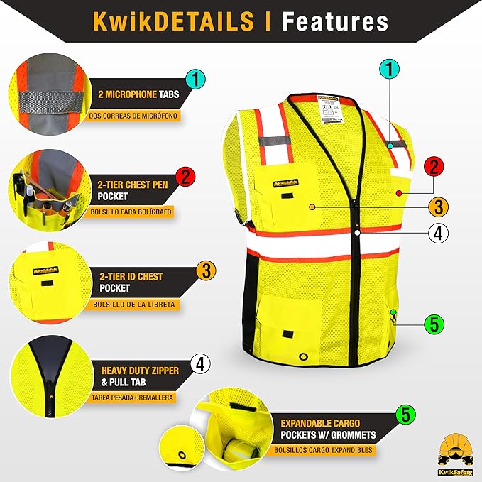 KwikSafety - Charlotte, NC - BIG KAHUNA Safety Vest Class 2 ANSI OSHA - Image 4