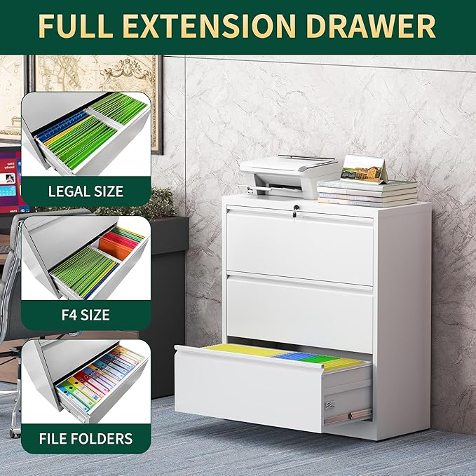 3 Drawer Lateral File Cabinet - Image 5