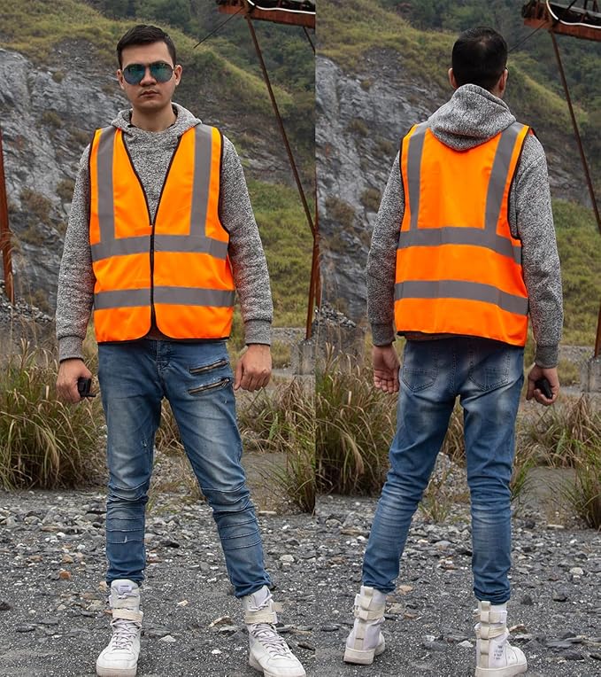 zojo High Visibility Reflective Vests, Adjustable Size, Lightweight Mesh Fabric - Image 3