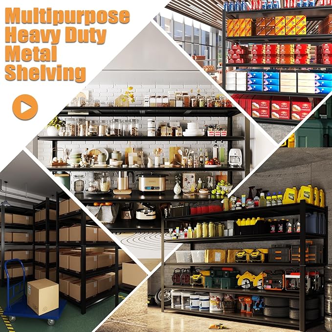 3PCS 59''W/72''H Garage Shelving Units Heavy Duty 3500LBS Metal Storage Shelves - Image 7