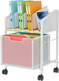 Rolling File Cabinet with Adjustable Dividers, Mobile Filing Cabinet with by Tiaoheka