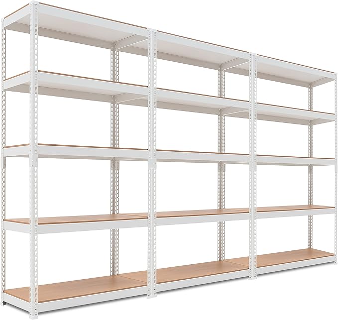 HOMEDANT 5 Tier Storage Shelves Adjustable Laminated Boltless Garage Metal by TheBestOrganizingSolution